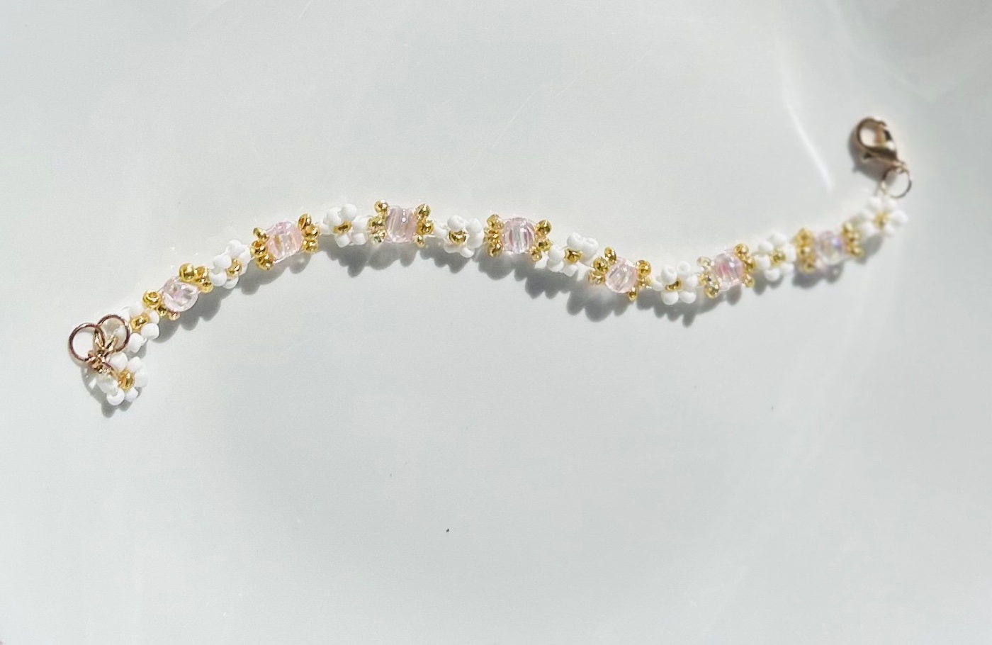 Bubble flower bracelet – Pink and white
